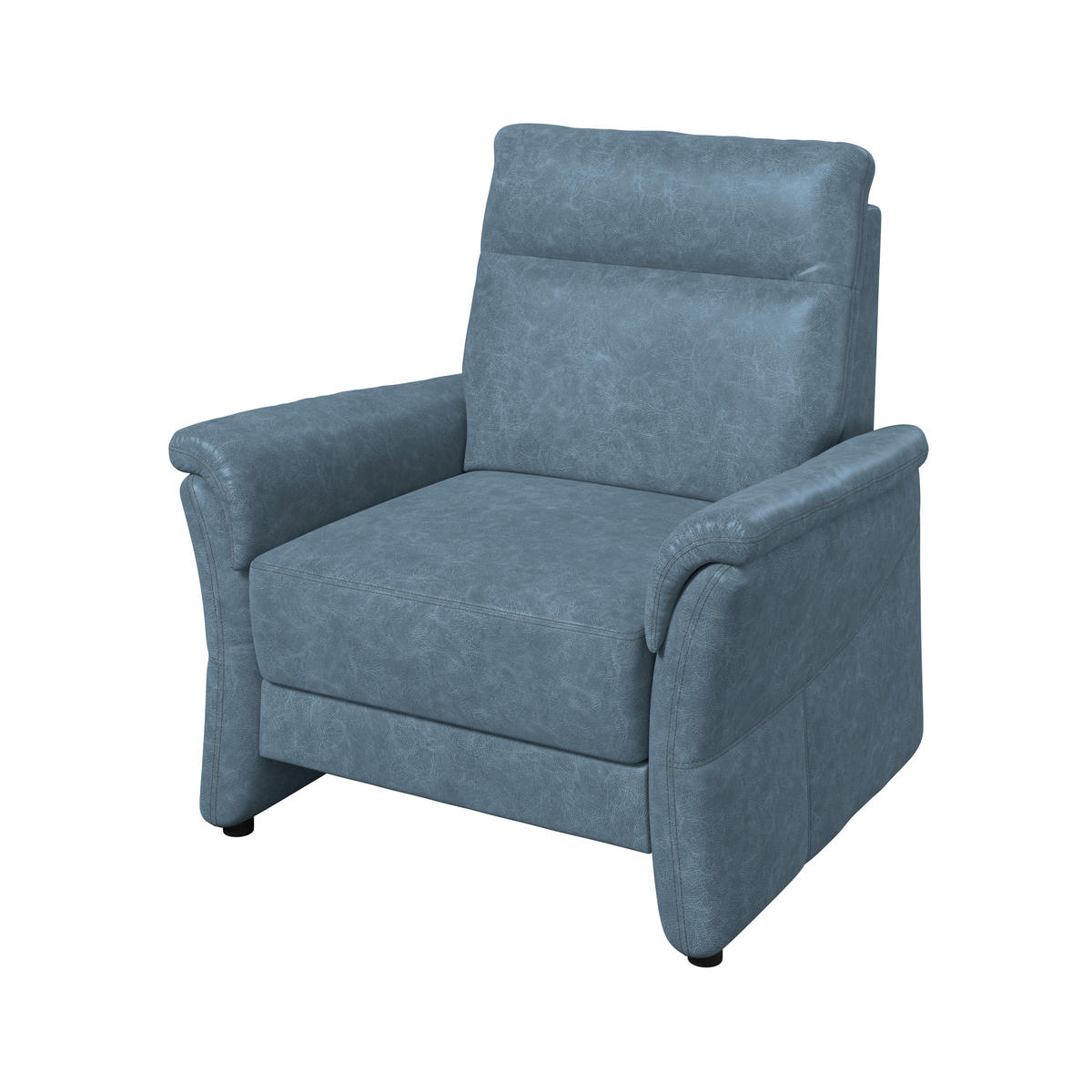 SESSEL Mikrofaser Blaugrau  - Blaugrau/Schwarz, Konventionell, Kunststoff/Textil (104/98/91cm) - Elegando