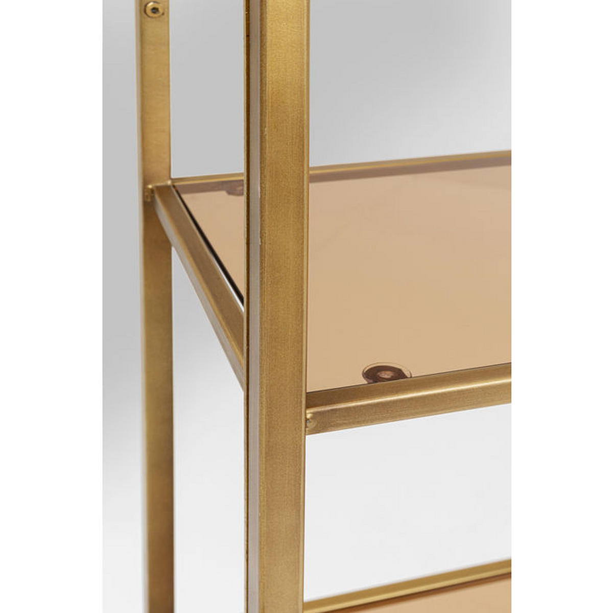 STANDREGAL  115/195/30 cm Goldfarben, Hellbraun  - Hellbraun/Goldfarben, Design, Glas/Metall (115/195/30cm) - Kare-Design