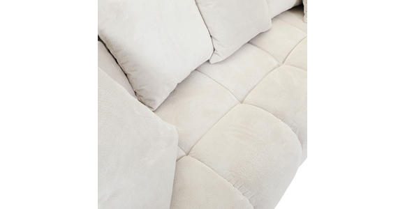 ECKSOFA  in Plüsch Weiß  288/190 cm  - Dunkelbraun/Weiß, KONVENTIONELL, Holz/Textil (288/190cm) - Carryhome