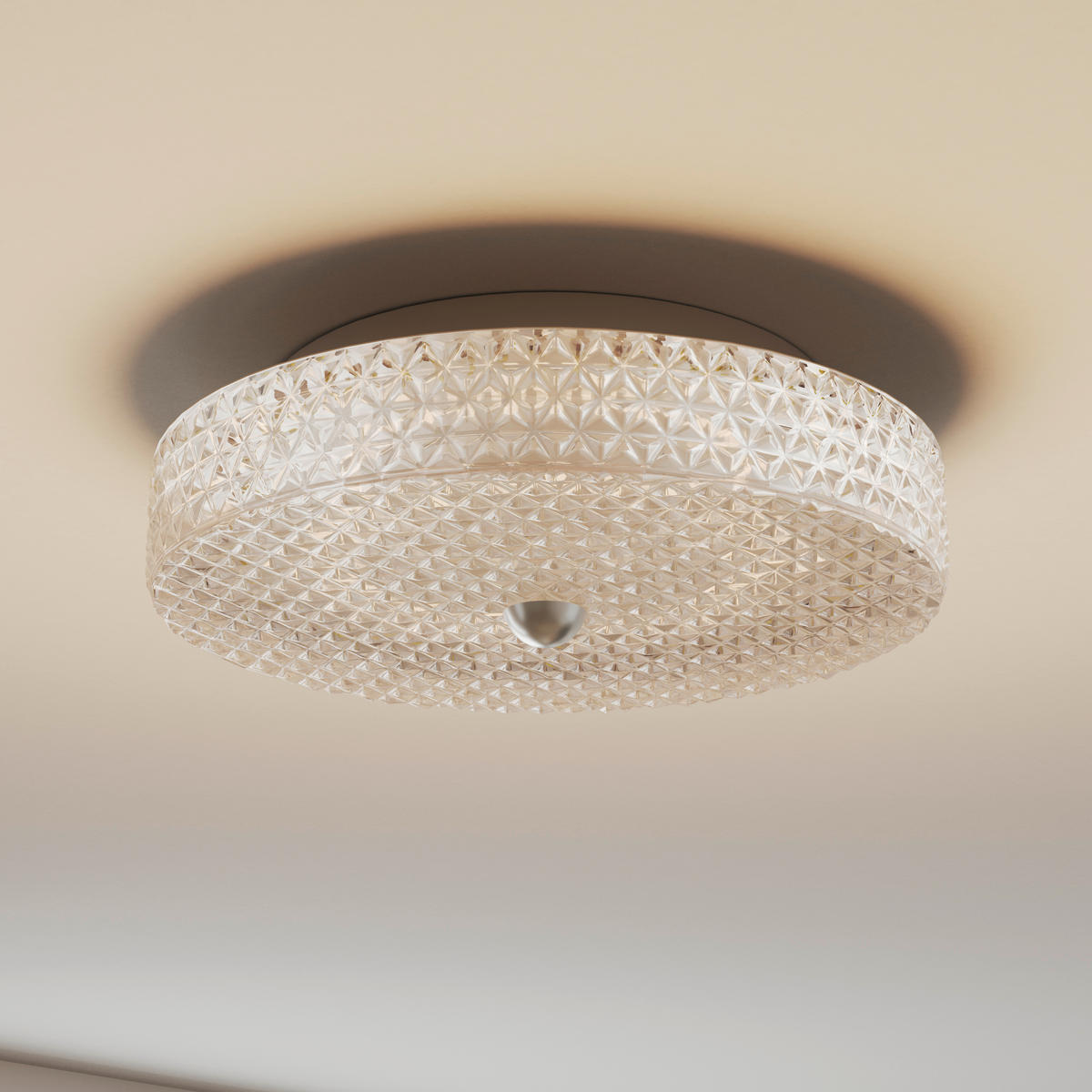 Plafonieră Cu Led 18 W  30/9,5 cm    - străveziu, Konventionell, sticlă/metal (30/9,5cm) - Glandor
