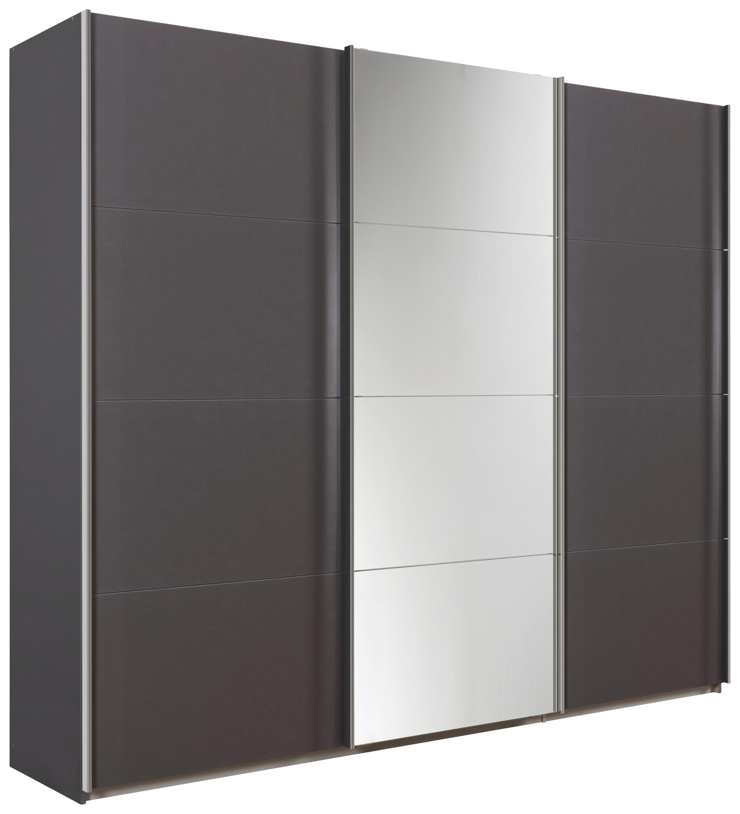  SCHWEBETÜRENSCHRANK 270/230/62 cm 3-türig  - Chromfarben/Dunkelgrau, Design, Glas/Holzwerkstoff (270/230/62cm) - Xora