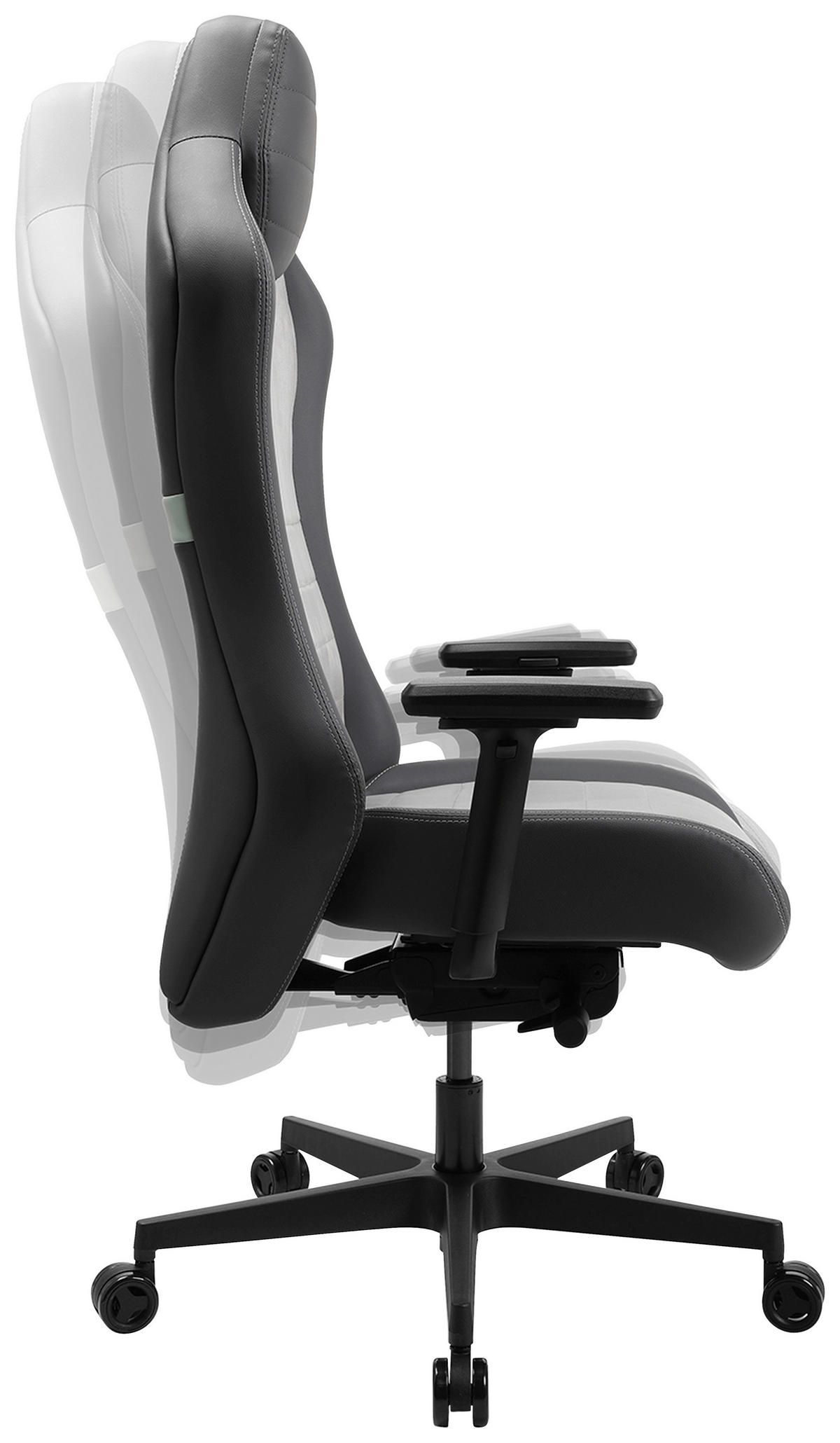 GAMER SZÉK  bőrhatású textil, mikroszál antracit, szürke, türkiz  - türkiz/fekete, Modern, műanyag/textil (70/133-142/65cm) - Topstar