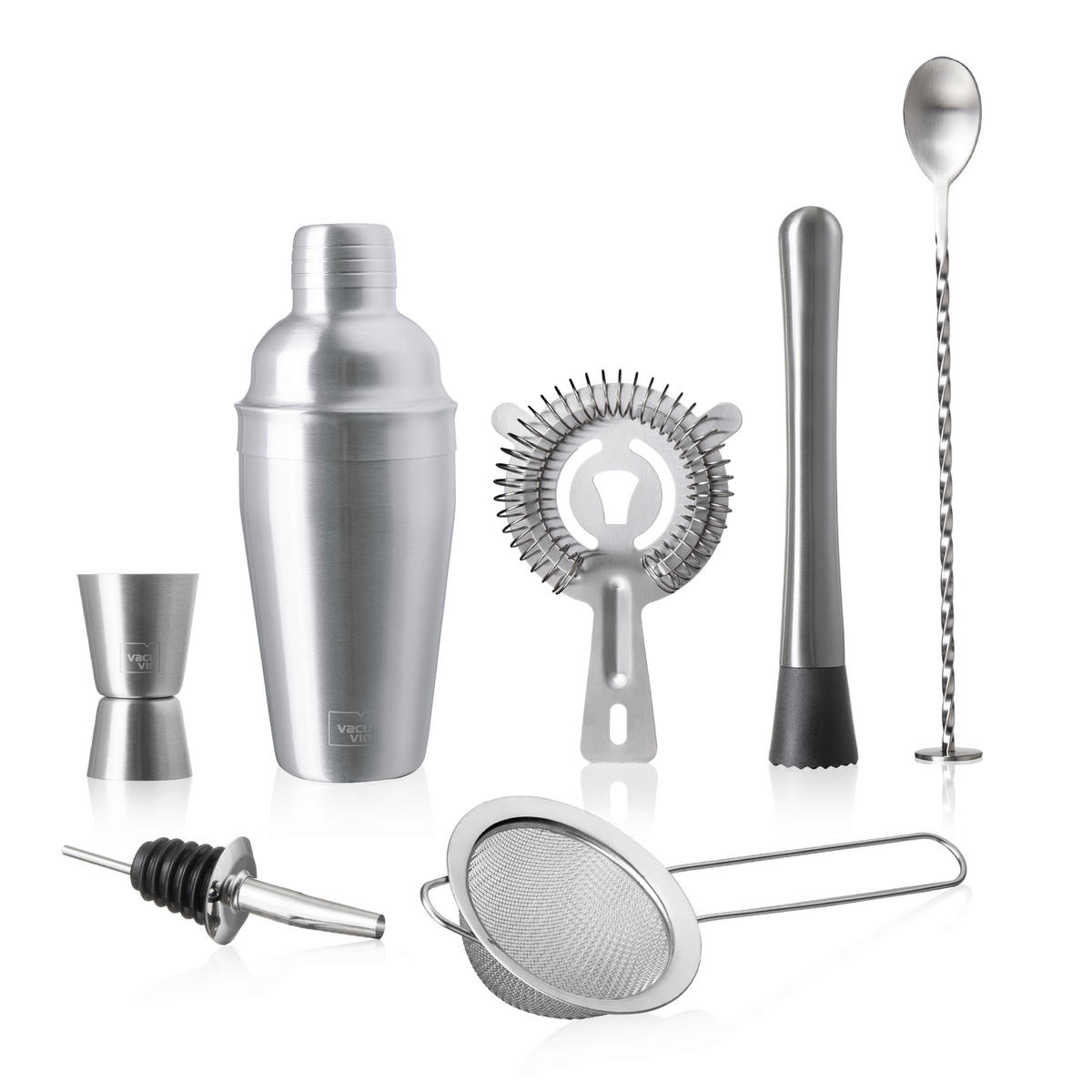 COCKTAIL-SET - Edelstahlfarben, Basics, Metall (10.7/9.50/26.10cm) - Vacu Vin