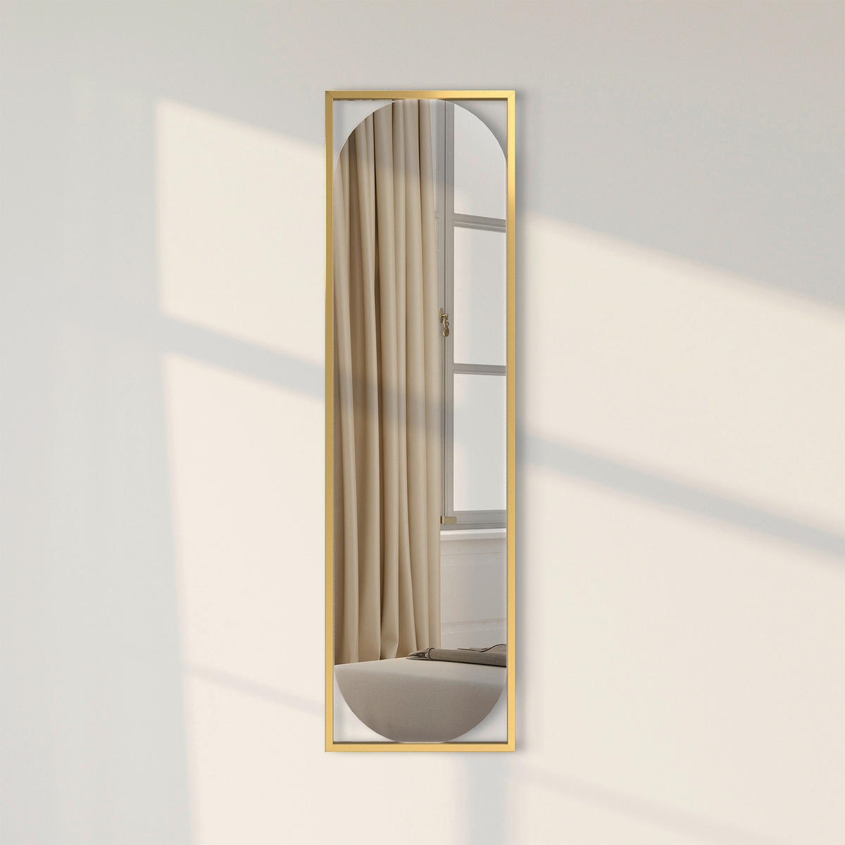 DEKOSPIEGEL  37/132 cm   in rechteckig  - Goldfarben, Basics, Glas/Holz (37/132cm)