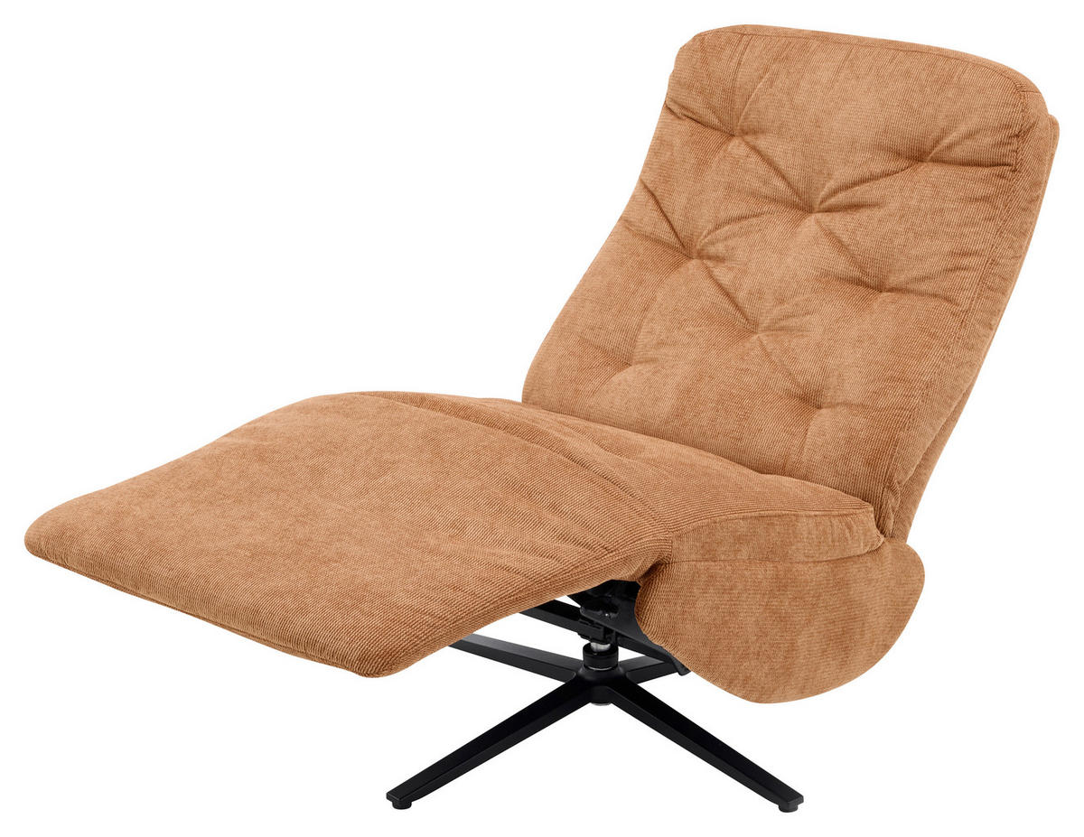 RELAXSESSEL NORA Webstoff    - Rostfarben/Schwarz, Design, Textil/Metall (68/113/84cm) - Livetastic