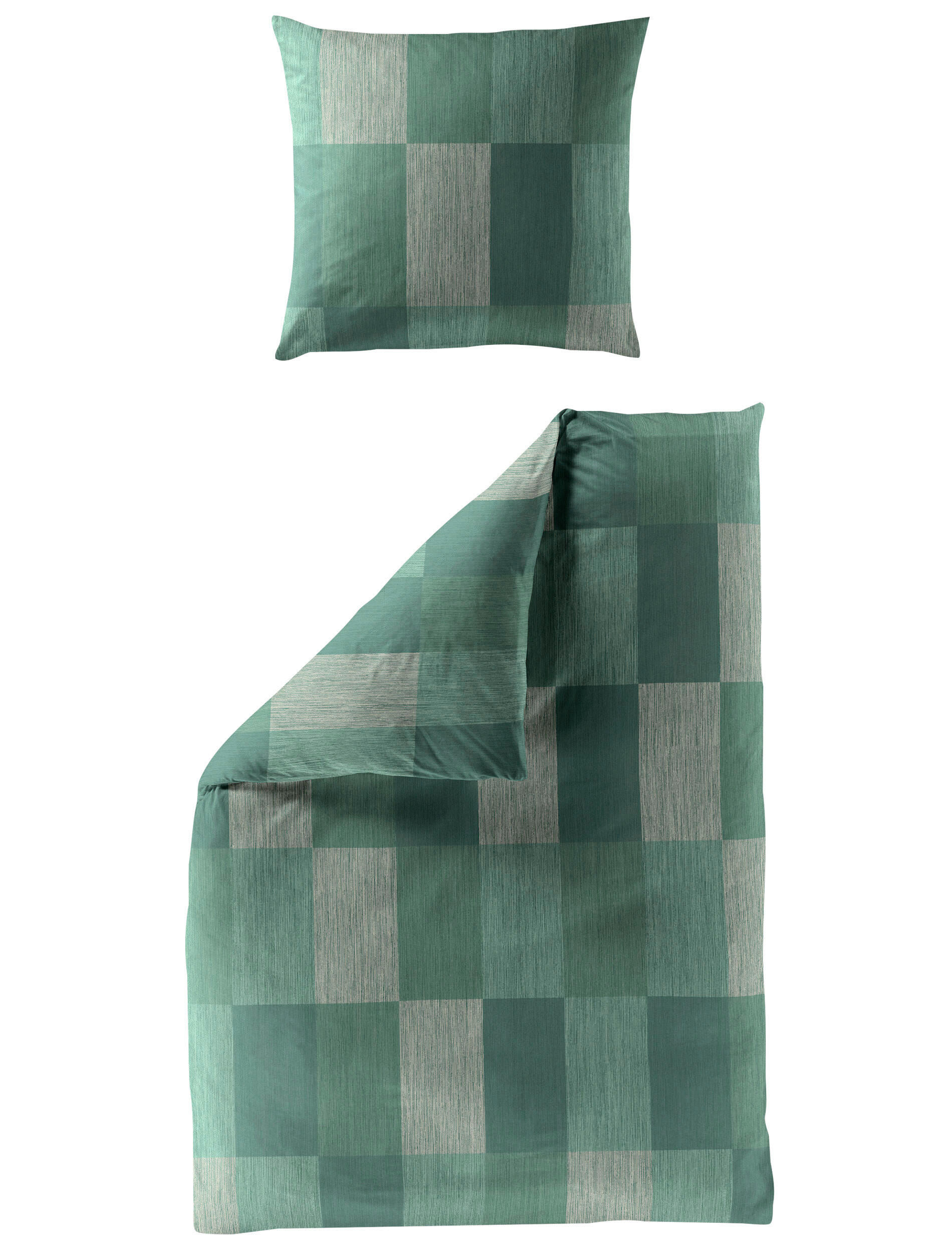 BETTWÄSCHE 2-teilig Makosatin 135/200 cm  - Grün, Design, Textil (135/200cm) - Bierbaum