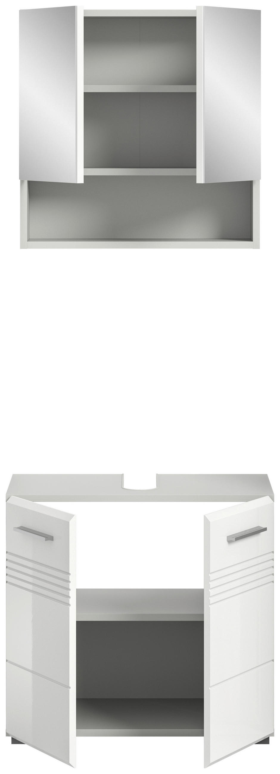 KOUPELNA šedá, vysoce lesklá bílá  - šedá/černá, Moderní, kompozitní dřevo/plast (60cm) - MID.YOU