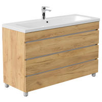 WASCHTISCHKOMBI 120 cm  - Eichefarben/Weiß, Basics, Holzwerkstoff/Stein (120cm) - MID.YOU