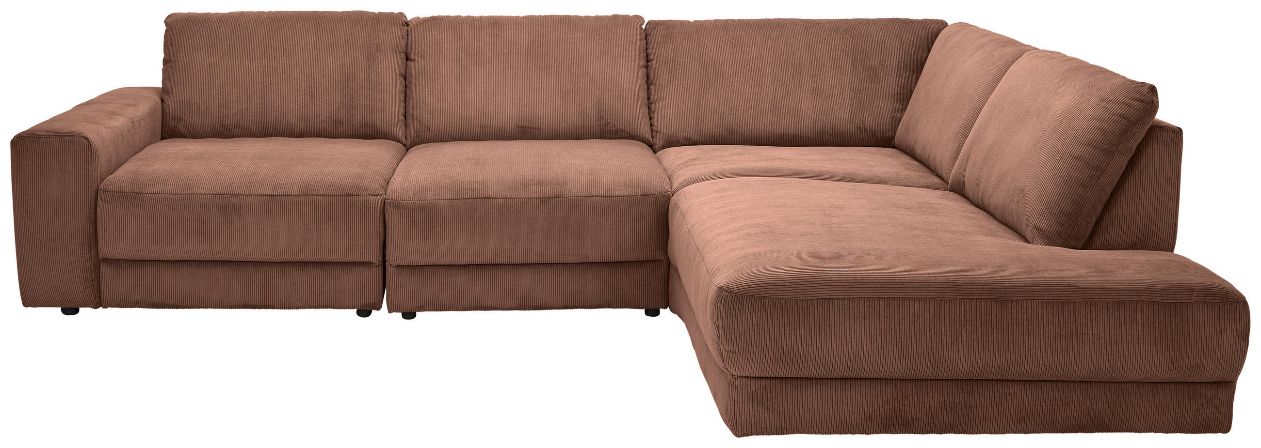 ECKSOFA Niels Andersson Rostfarben Feincord  - Rostfarben/Schwarz, Design, Kunststoff/Textil (316/242cm) - Niels Andersson