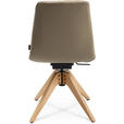 STUHL  in Echtleder pigmentiert Holz, Leder  - Eichefarben/Beige, Design, Leder/Holz (46/82,5-85,25/55cm) - Johann Jakob