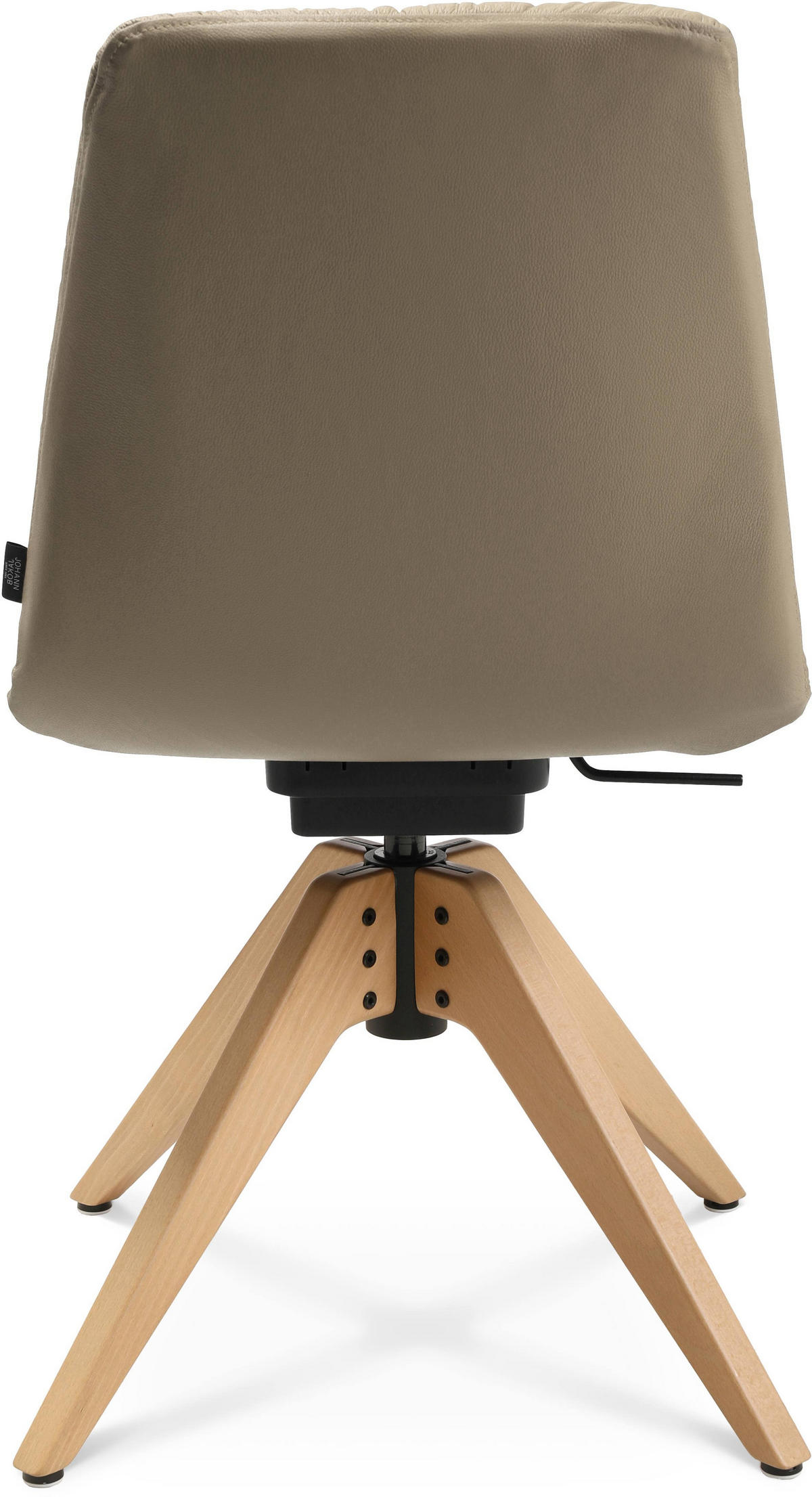 STUHL  in Echtleder pigmentiert  - Eichefarben/Beige, Design, Leder/Holz (46/82,5-85,25/55cm) - Johann Jakob