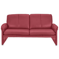 2-SITZER-SOFA Rot Echtleder  - Chromfarben/Rot, KONVENTIONELL, Leder/Metall (158/90/86cm) - Celina Home