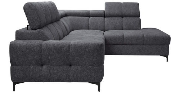 ECKSOFA in Struktur Dunkelgrau  - Dunkelgrau/Schwarz, MODERN, Textil/Metall (254/212cm) - Carryhome