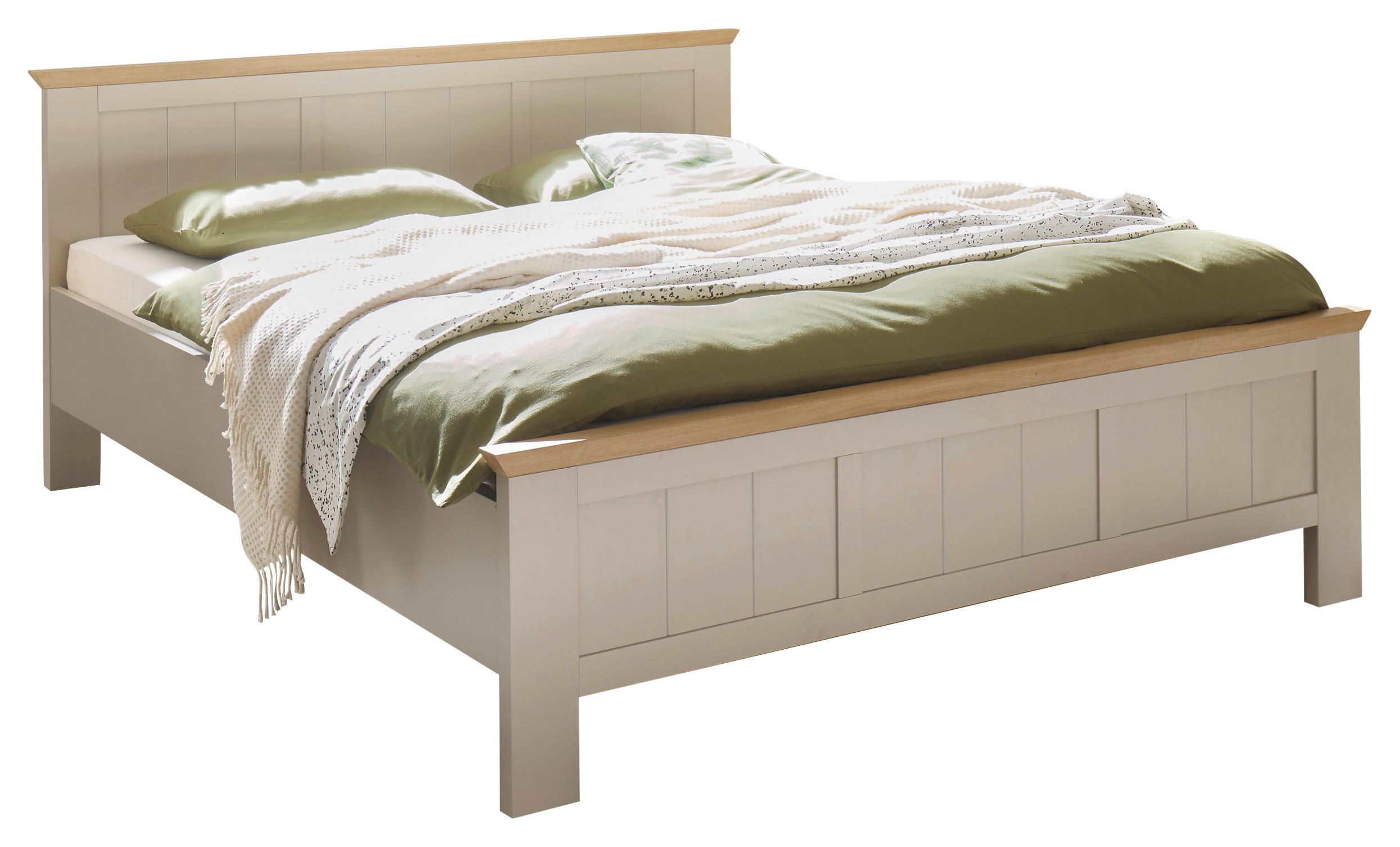 BETT 180/200 cm in Champagner, Eiche Artisan - Champagner/Eiche Artisan, LIFESTYLE (180/200cm) - Landscape
