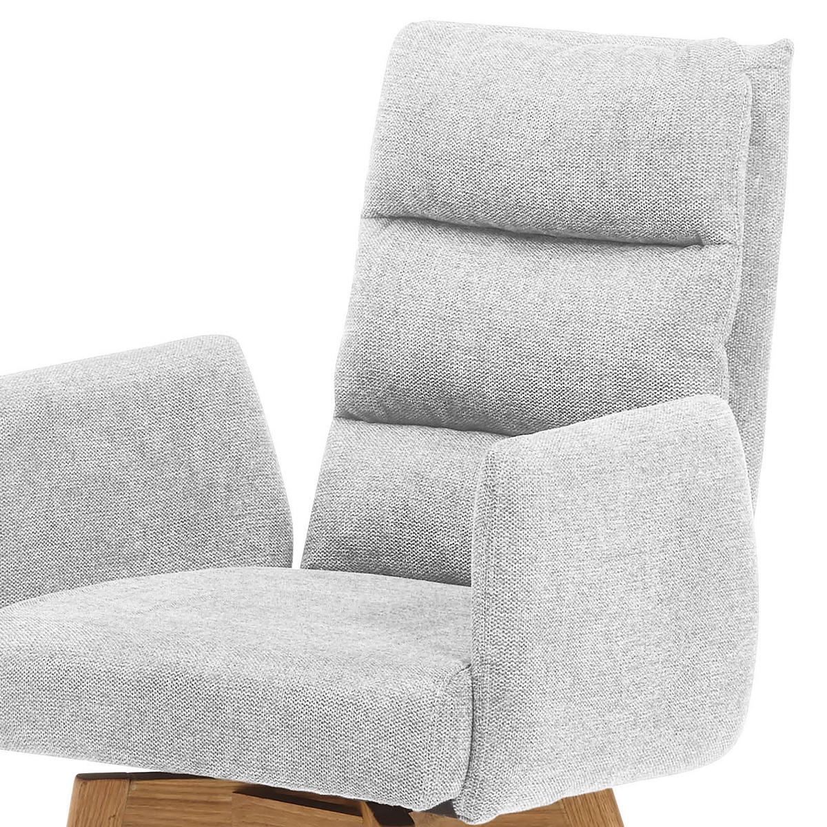 ARMLEHNSTUHL  in Mikrofaser  - Eichefarben/Hellgrau, Basics, Holz/Textil (61/95/65cm) - MID.YOU