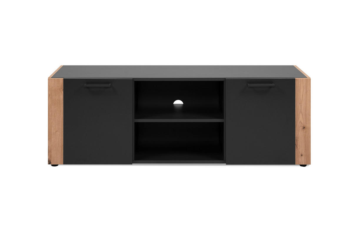 LOWBOARD  in 138/47,5/34,5 cm  - Anthrazit/Schwarz, Design, Holzwerkstoff/Kunststoff (138/47,5/34,5cm) - MID.YOU