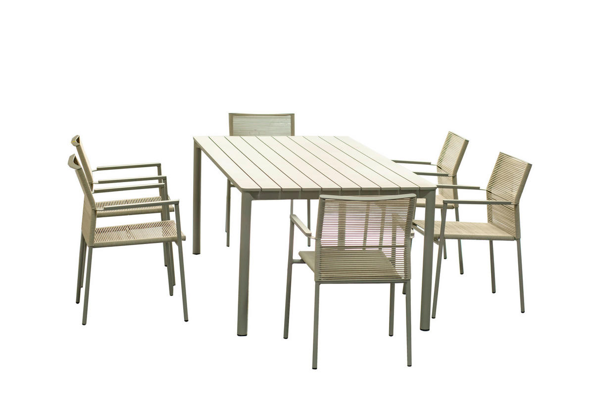 STAPELSESSEL Aluminium Beige  - Beige, MODERN, Textil/Metall (55,5/82,5/59cm) - Amatio