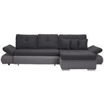 ECKSOFA in Webstoff Grau, Hellgrau  302/187 cm  - Chromfarben/Dunkelgrau, Design, Kunststoff/Textil (302/187cm) - Carryhome