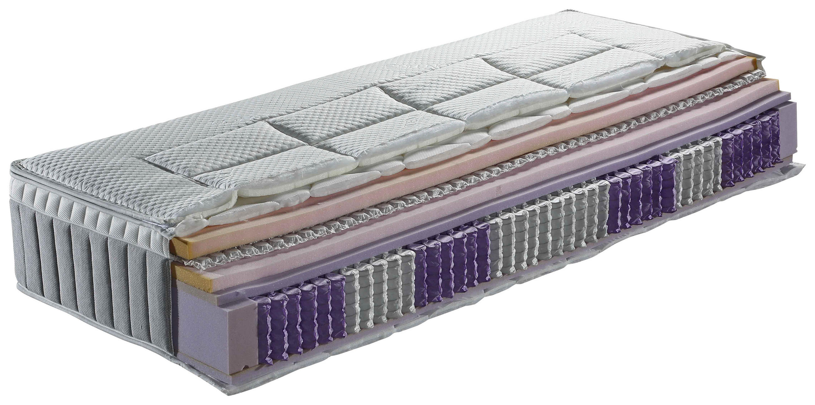 BOXSPRINGMATRATZE - Weiß/Grau, Basics, Textil (180/200cm) - Novel