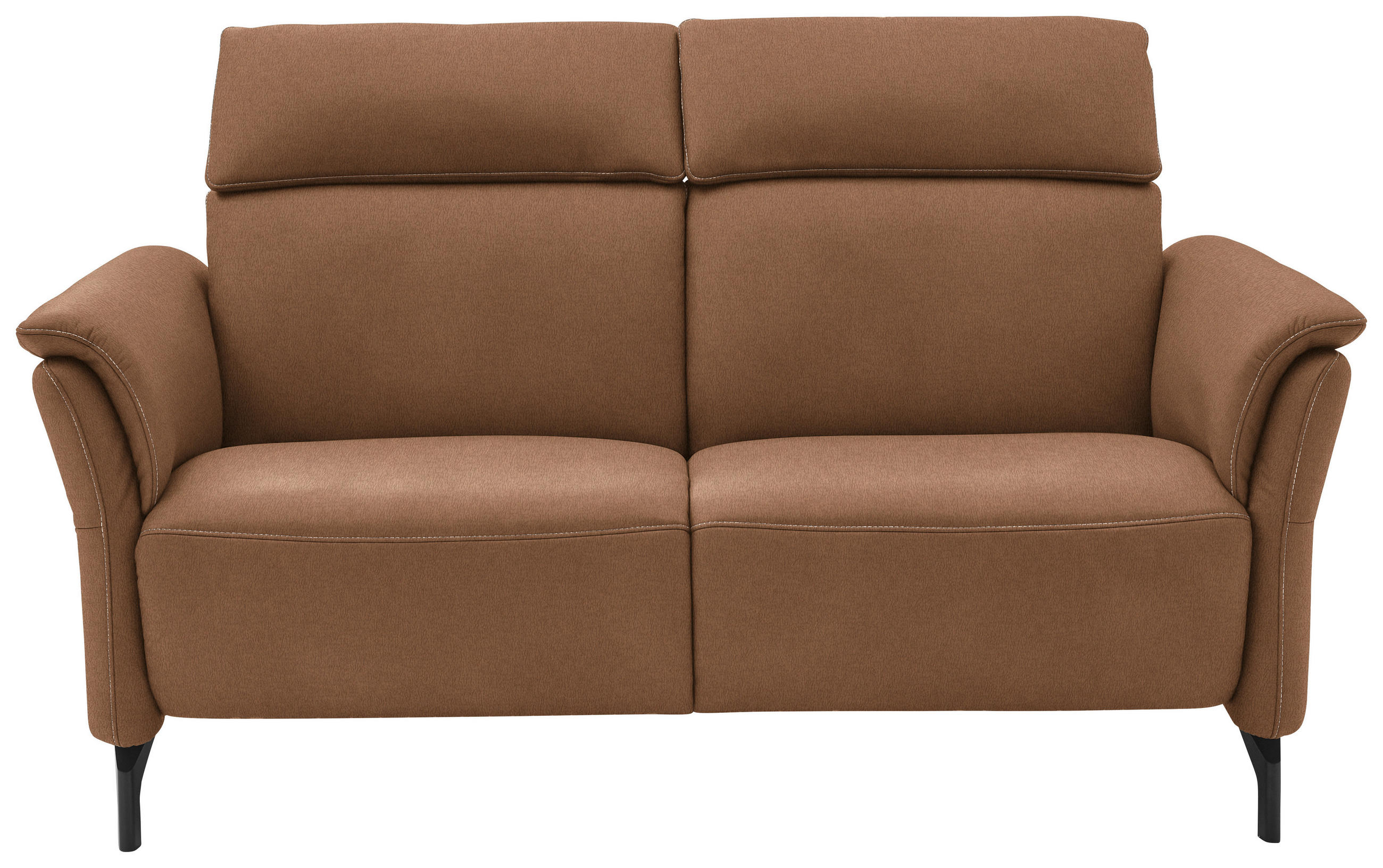 2-SITZER-SOFA in Mikrofaser Hellbraun  - Hellbraun/Schwarz, KONVENTIONELL, Textil/Metall (178/103/95cm) - Dieter Knoll