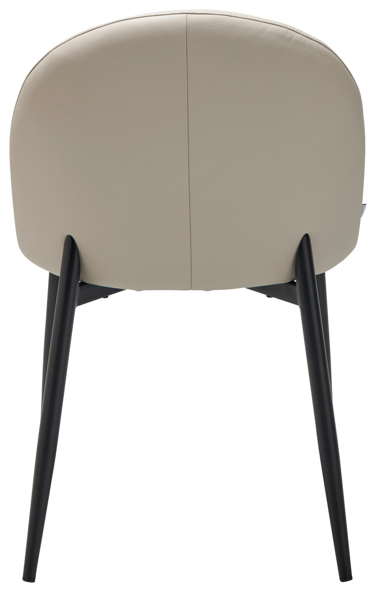 STUHL  in Stahl Echtleder pigmentiert  - Beige/Schwarz, Design, Leder/Metall (51.5/81.5/61cm) - Livetastic