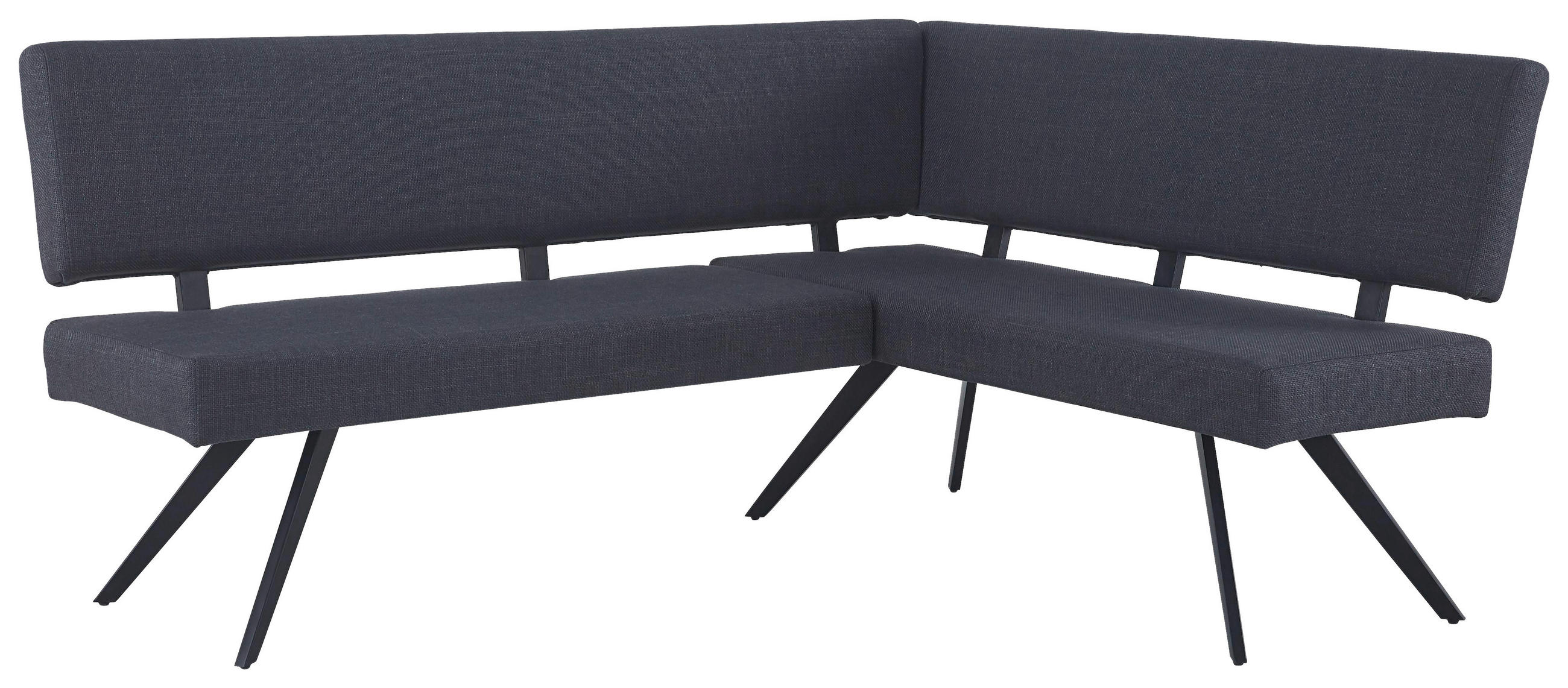 ECKBANK 190/150 cm Leinenoptik Dunkelgrau   - Dunkelgrau/Schwarz, KONVENTIONELL, Textil/Metall (190/150cm) - MID.YOU
