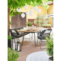 GARTENTISCH Holz Teakfarben, Anthrazit rechteckig  - Anthrazit/Teakfarben, Design, Holz/Metall (220/95/76cm)