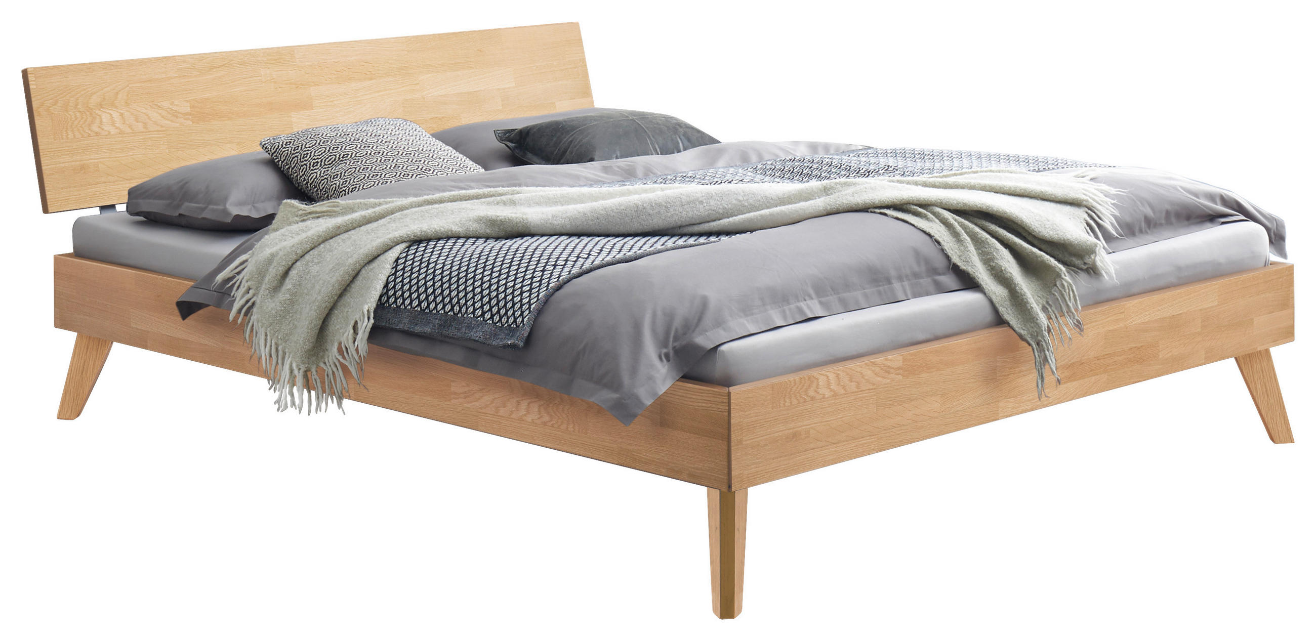 BETT 90/200 cm  in Eiche Bianco  - Eiche Bianco/Eichefarben, Natur, Holz (90/200cm) - Hasena
