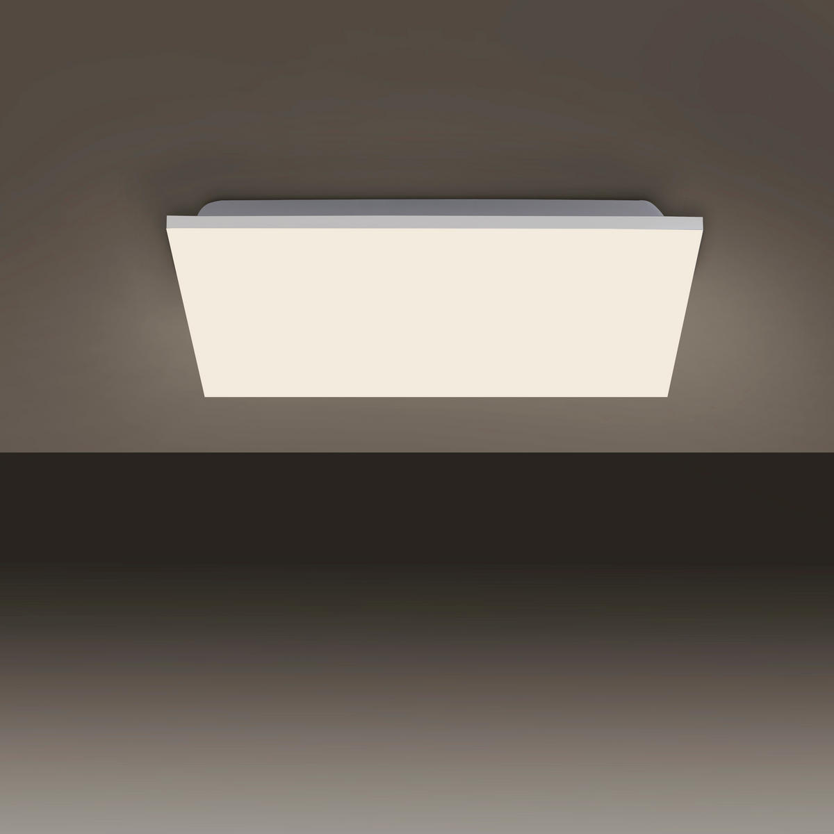 STROPNÉ LED SVIETIDLO, 45/45/6,1 cm - biela/hliníková, Basics, kov/plast (45/45/6,1cm)