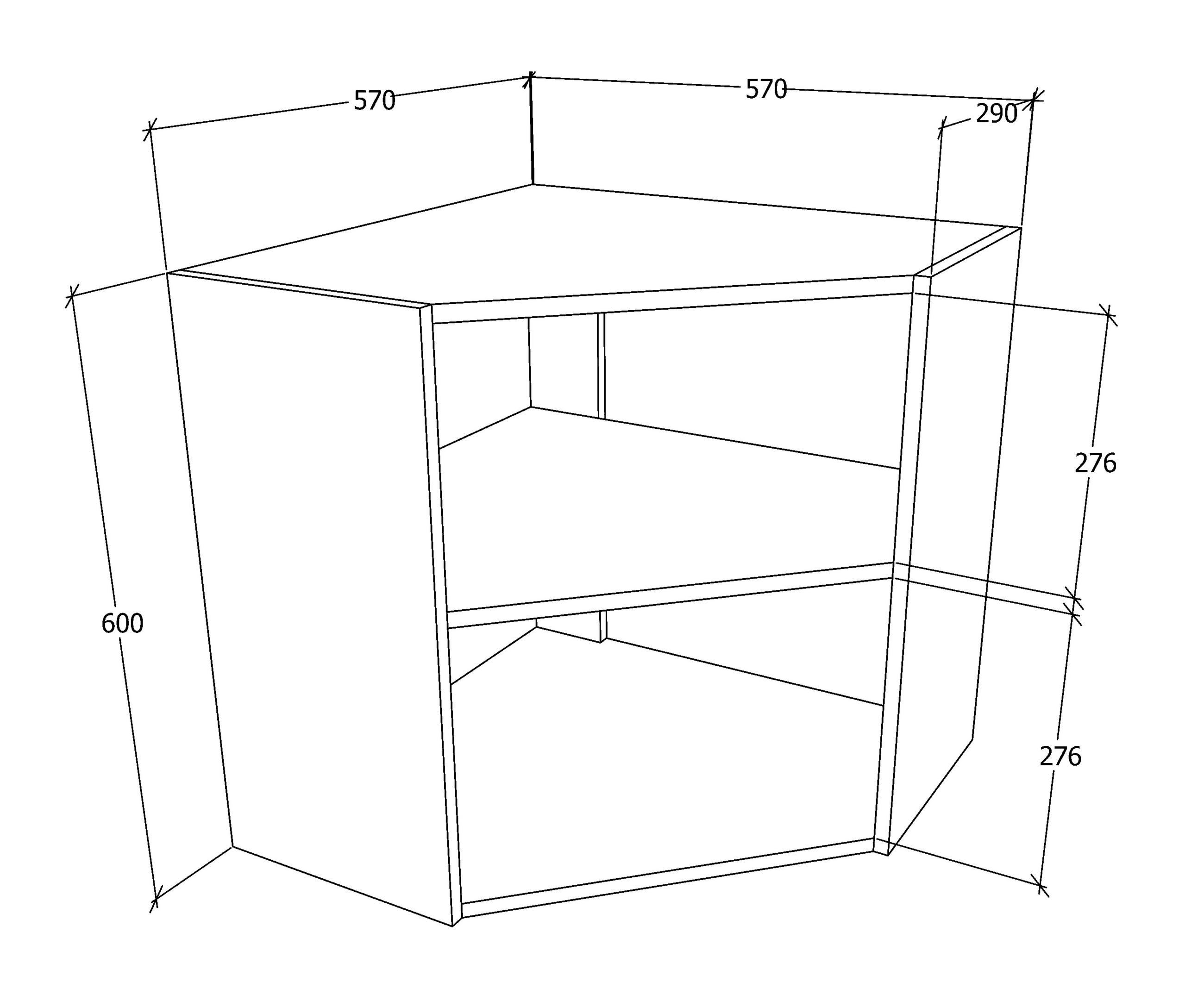 ECKOBERSCHRANK 57/60/57 cm in Anthrazit, Weiß - Anthrazit/Alufarben, KONVENTIONELL, Holzwerkstoff/Metall (57/60/57cm) - MID.YOU