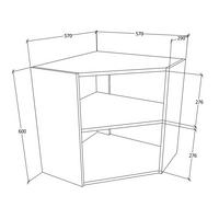 ECKOBERSCHRANK 57/60/57 cm  - Weiss/Anthrazit, Konventionell, Holzwerkstoff/Metall (57/60/57cm) - MID.YOU