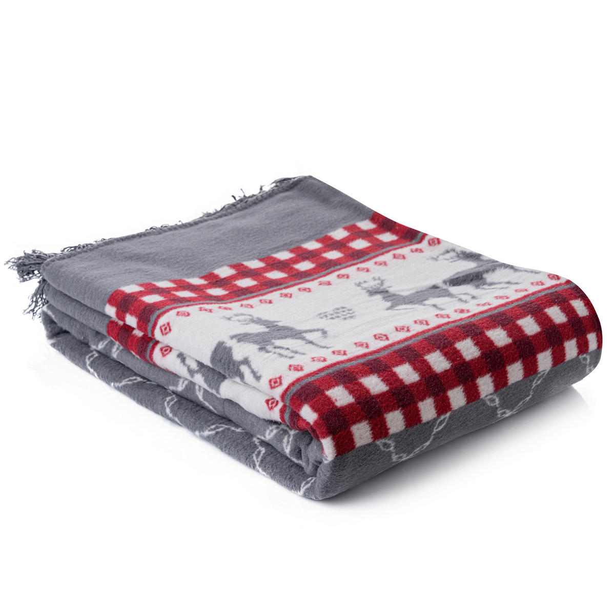 PLAID 180/220 cm  - Rot/Weiß, Basics, Kunststoff/Textil (180/220cm) - X-Mas