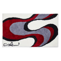 BADTEPPICH Colani 11 Rot, Weiß 60/100 cm  - Rot/Weiß, Basics, Kunststoff/Textil (60/100cm) - Grund