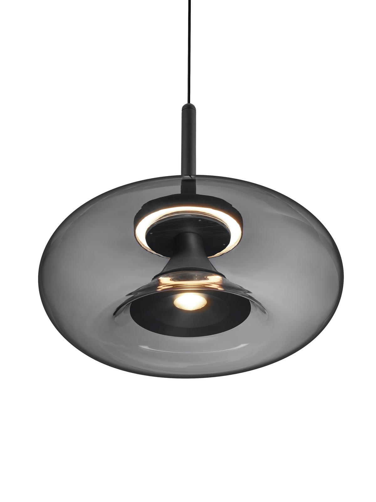 LED-HÄNGELEUCHTE Sica 32/210 cm   - Schwarz, Design, Glas/Metall (32/210cm) - Helestra