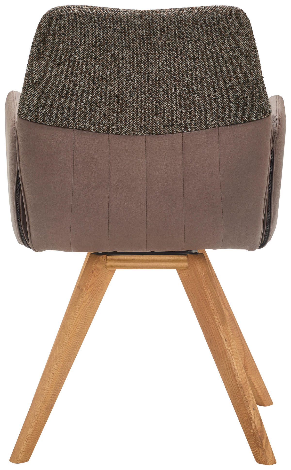 ARMLEHNSTUHL  in Lederlook, Webstoff  - Wildeiche/Braun, Konventionell, Holz/Textil (57/87/63cm) - Valdera