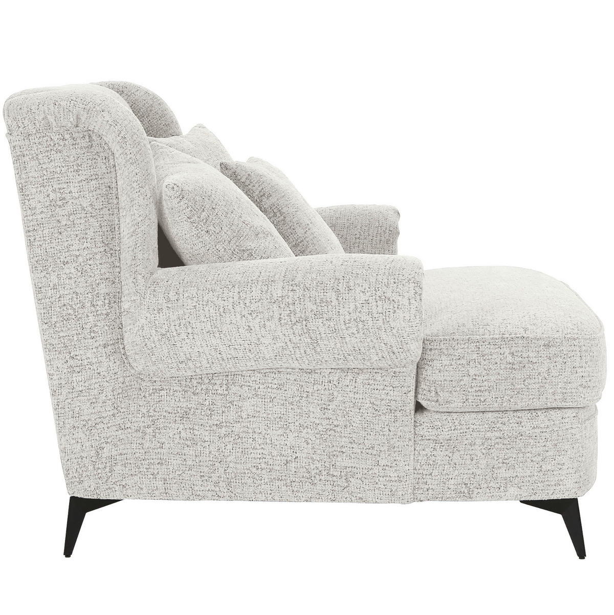 XXL-SESSEL in Chenille Beige  - Beige/Schwarz, Romantik / Landhaus, Textil/Metall (125/102/137cm) - Landscape