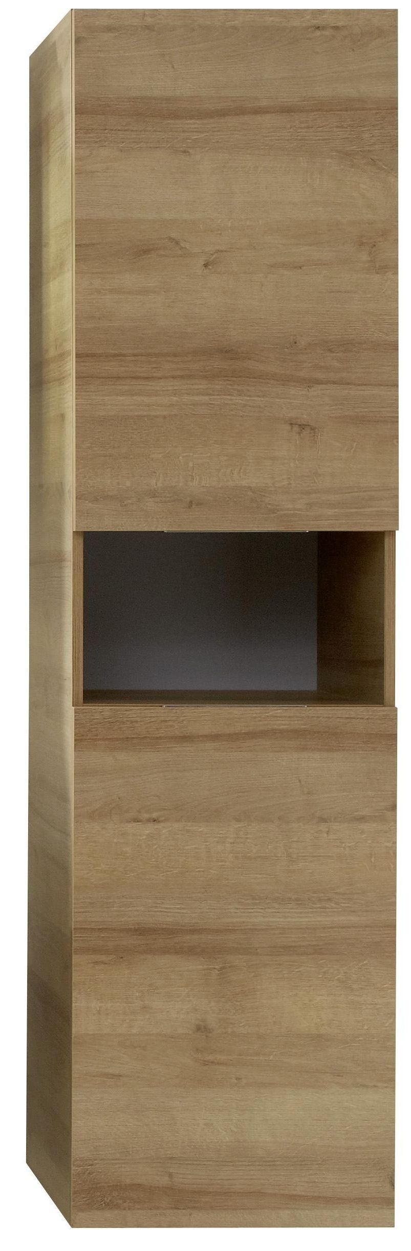 HOCHSCHRANK 45/168/43 cm  - Eichefarben, KONVENTIONELL, Glas/Holzwerkstoff (45/168/43cm) - Sadena