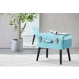 HOCKER Samt Kiefer Blau, Schwarz  - Blau/Schwarz, Trend, Holz/Textil (50/46/35cm) - Xora