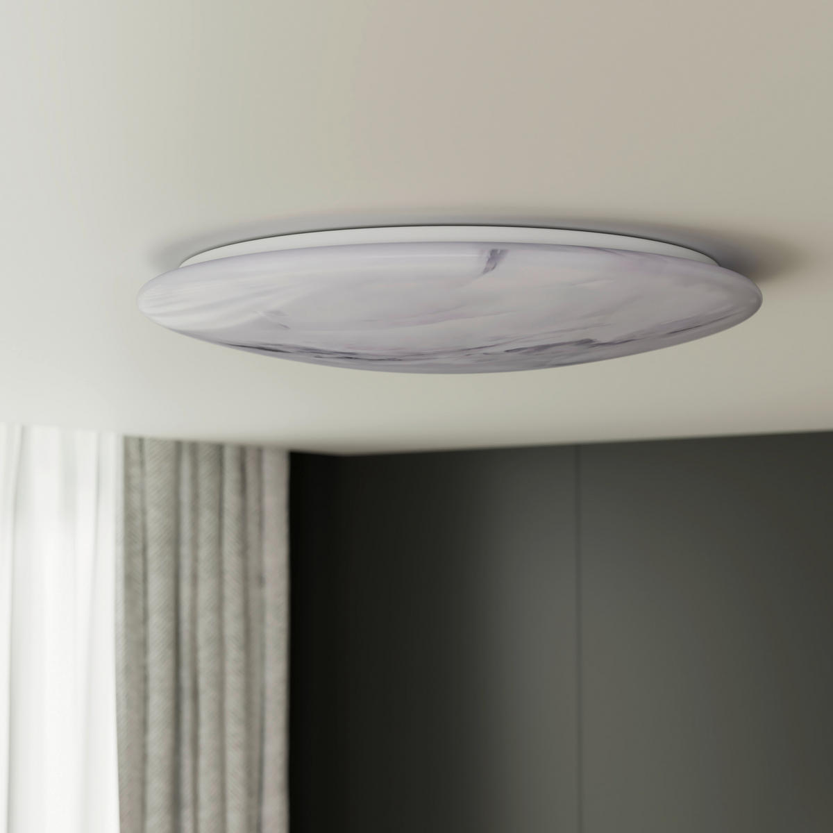 LED-DECKENLEUCHTE 56/8,5 cm  - Weiß/Grau, Design, Kunststoff/Metall (56/8,5cm) - Novel
