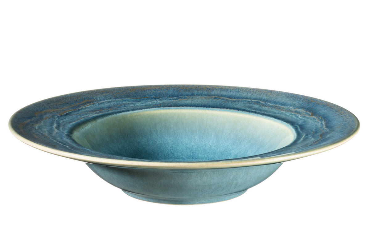 PASTATELLERSET TIEFER SEE 4-teilig  - Blau/Grün, Basics, Keramik (27/5,5cm) - Gipfelstück