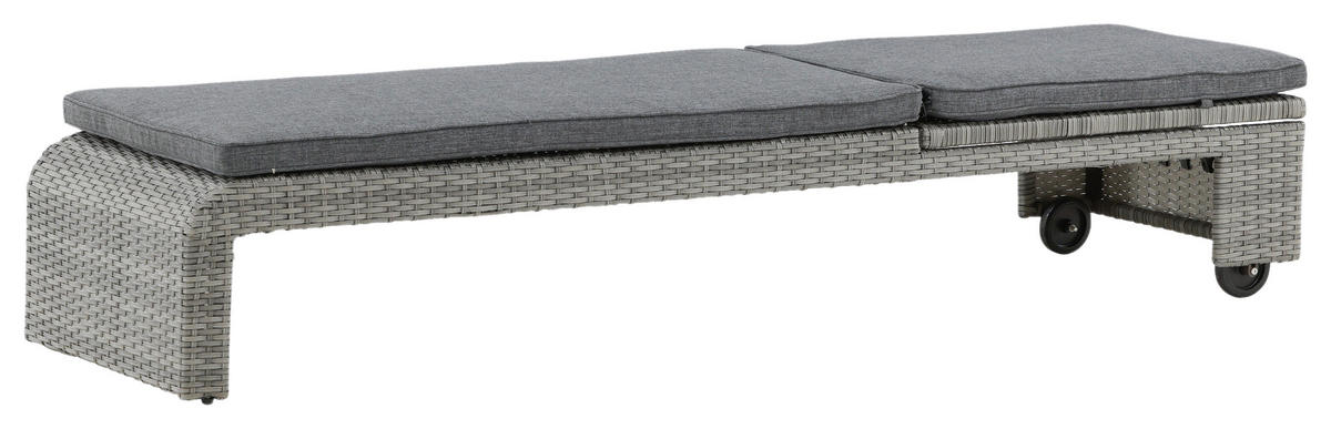 SONNENLIEGE 60/32/196 cm  - Grau, KONVENTIONELL, Kunststoff/Textil (60/32/196cm) - Gardenson