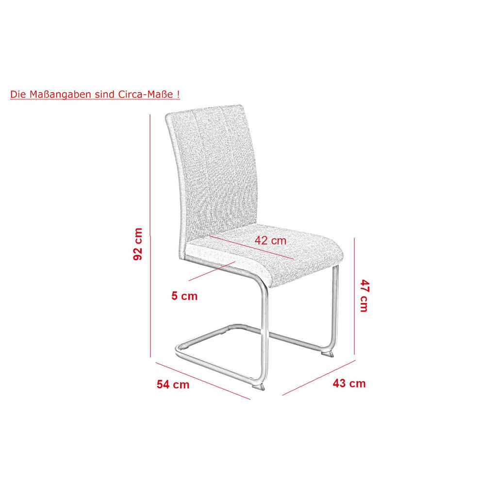 Thumbnail - Mid.you Schwingstuhl-Set, Braun, Metall, Textil, eckig, C-Form, 43x92x52 cm, Oeko-Tex® Standard 100, ergonomische Rücken...