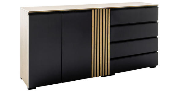 SIDEBOARD Anthrazit, Wildeiche  187/92/45 cm  - Wildeiche/Anthrazit, Design, Holz/Holzwerkstoff (187/92/45cm) - Moderano