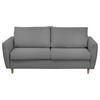 SCHLAFSOFA in Flachgewebe Dunkelgrau  - Dunkelgrau/Buchefarben, Design, Holz/Textil (195/90/102cm) - Livetastic