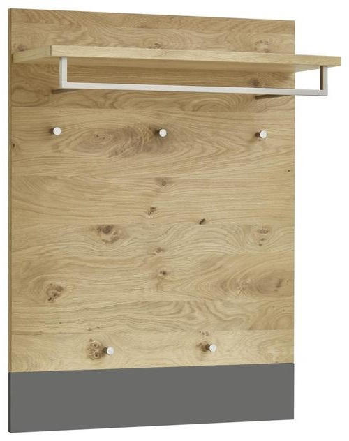 GARDEROBENPANEEL Eiche, Balkeneiche furniert Grau, Eichefarben - Eichefarben/Grau, Design, Holz (80/106/27cm)