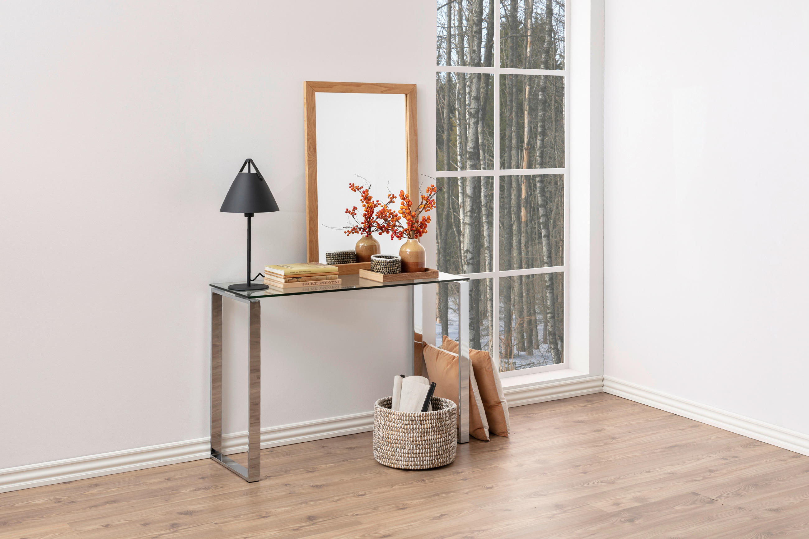 KONSOLENTISCH in Glas   110/76/40 cm  - Klar/Chromfarben, Trend, Glas/Metall (110/76/40cm) - Ambia Home