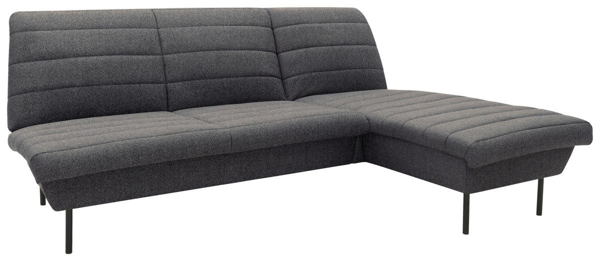 ECKSOFA in Webstoff Blaugrau  214/168 cm  - Blaugrau/Schwarz, Design, Textil/Metall (214/168cm) - LOOKS by W.Joop