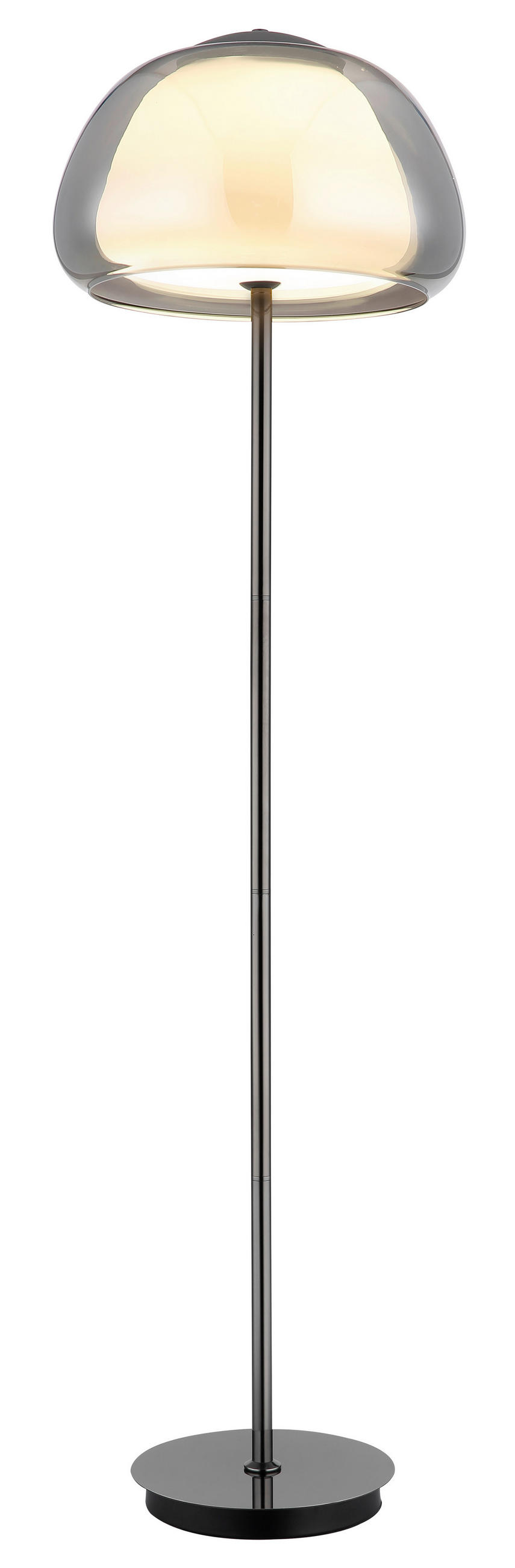 LED-STEHLEUCHTE 38/150 cm    - Schwarzchrom/Schwarz, Design, Glas/Kunststoff (38/150cm) - Globo