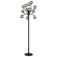 LED-STEHLEUCHTE - Schwarz, Design, Glas/Kunststoff (62/200cm) - Globo