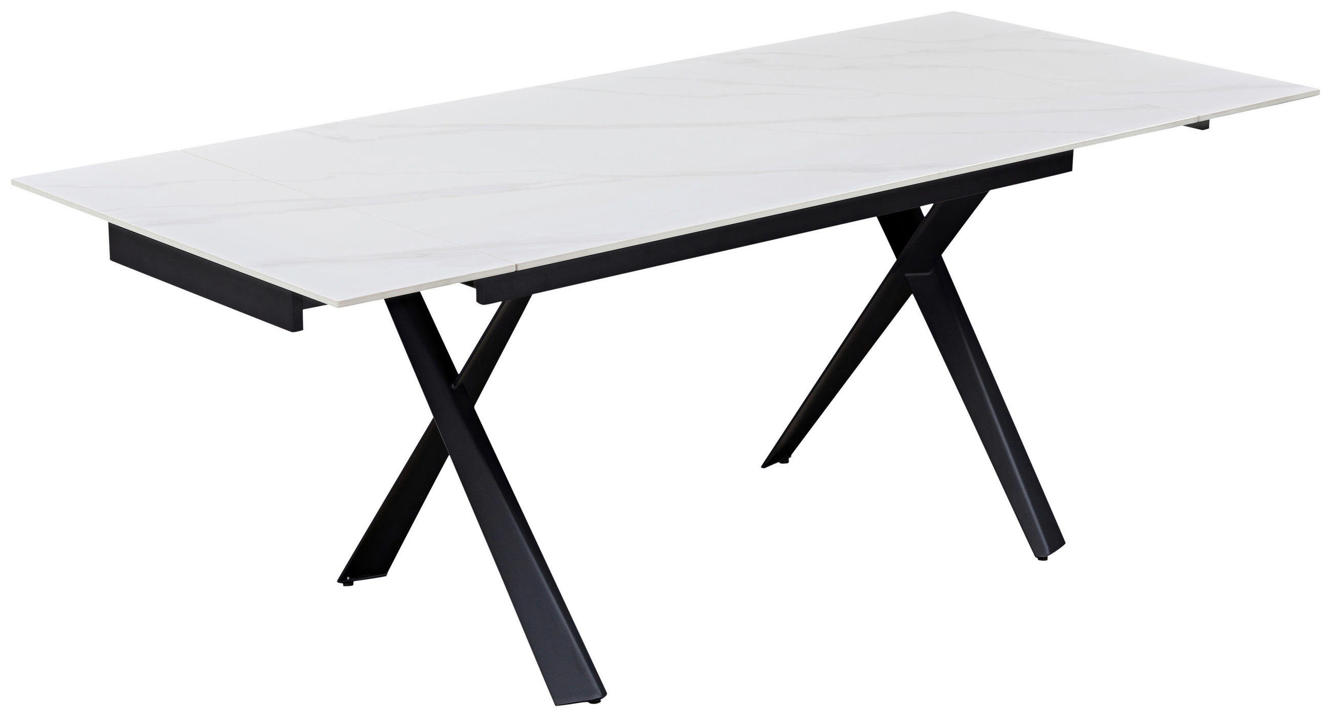 JEDILNA MIZA, črna, bež  - črna/bež, Basics, kovina/keramika (140-200/76/90cm) - Hom`in